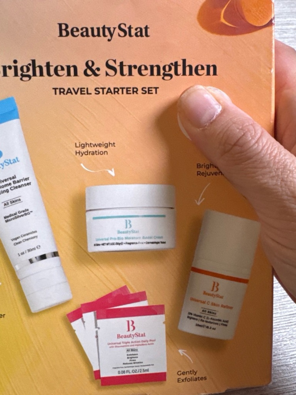 BeautyStat Travel Starter Set in Orange Packaging